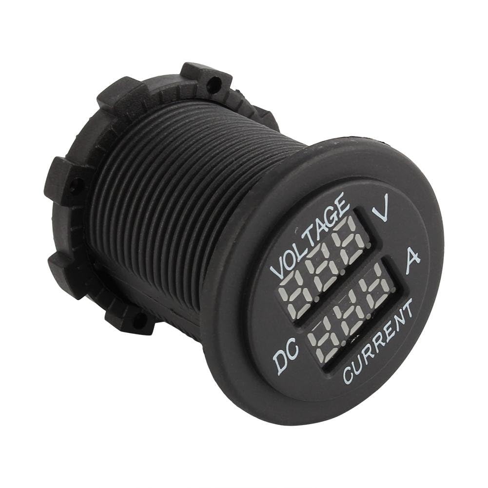 Voltmetro digitale a LED 12 a 24 V, amperometro digitale 2 in 1, tester di corrente e tester di tensione, display digitale a LED rosso, per auto, moto, camion, barche marine