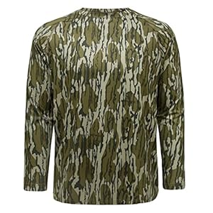 Mossy Oak Men’s Standard Hunting Shirt Camo Clothes Long Sleeve, Original Bottomland, 2X