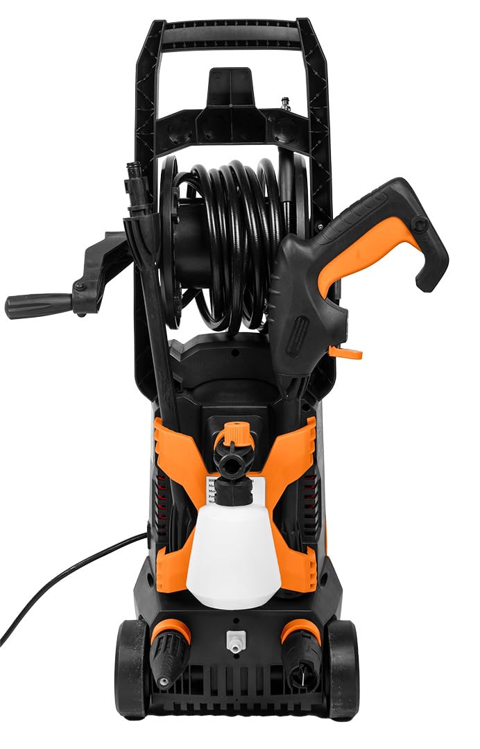 NEO TOOLS Rondella ad alta pressione 1600 W, 135 bar, pulizia potente per auto, terrazza e giardino, incluso set di accessori, ideale per gli amanti del fai da te e del giardino