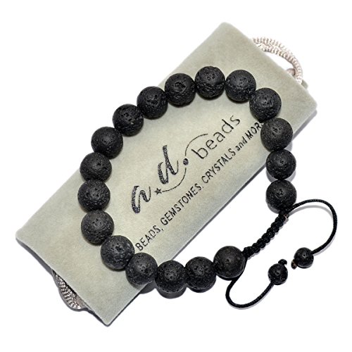 Image of AD Beads Natural 10mm Gemstone Bracelets Healing Power Crystal Macrame Adjustable 7-9 Inch