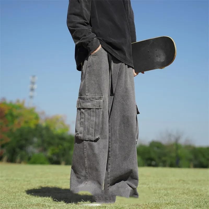 Jeans Wide Leg Baggy Jeans Men Straight Denim Cargo Pants4