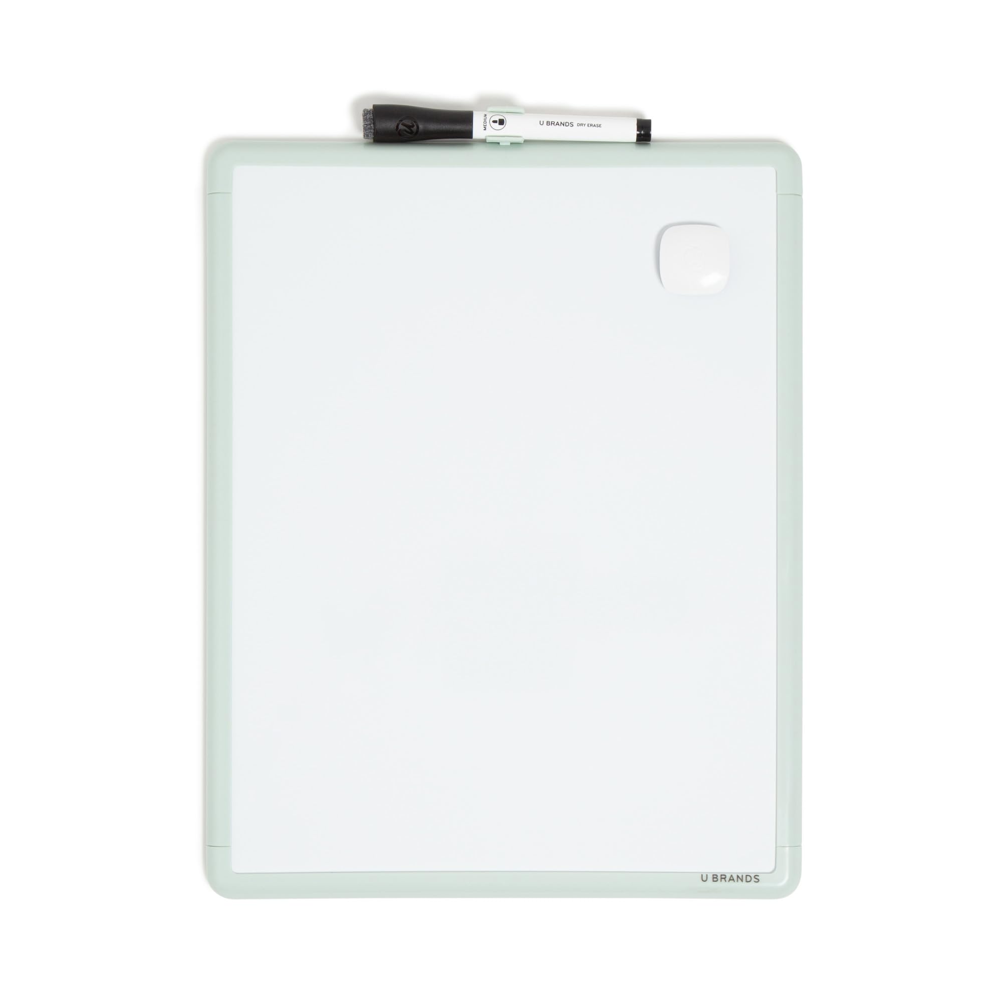 U BrandsContempo Magnetic Dry Erase Board, 11”x14”, Sage Green Modern Frame, Includes Magnet and Marker
