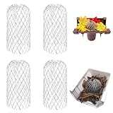 Jenrisben 4pcs Metal Gutter Guard Mesh Expandable Downpipe Leaf Guard Filter Aluminum Drain Pipe Cover Guttering Leaf Guard Gutter Traps Gutter Strainer for Moss Leaves Muck Mud