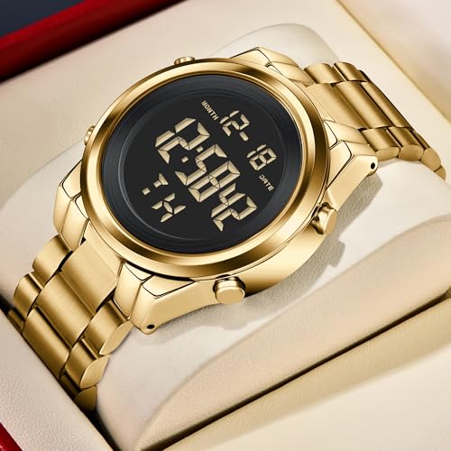 Image of Black Waterproof Digital Wrist Watches for Men Sports Mens Watch | Black Silver Waterproof Sports Wrist Watches for Men Digital Tactical Mens Watches Military