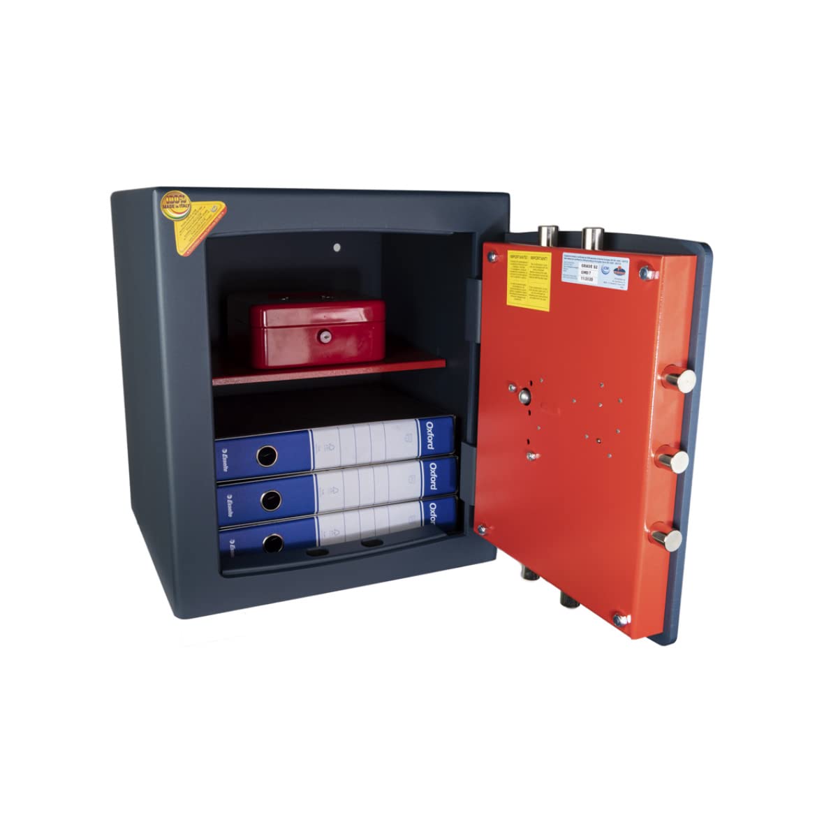 Technomax, Cassaforte a mobile, Gold Moby Diplo, modello GMD/7, Apertura con chiave a doppia mappa + combinatore a 3 volantini, Dimensioni mm. 490 (H) x 430 (L) x 400 (P)