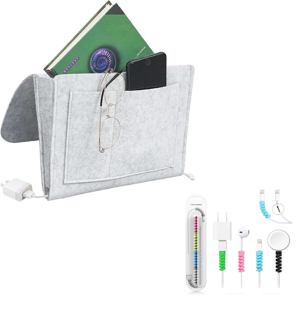 CoolKraft Bedside Caddy Organizer, Multi Compartment Organizer, Bunk Bed Night Hanging holder, College Hostel Bedside Storage 32x10x20 cm (Grey)-image-14