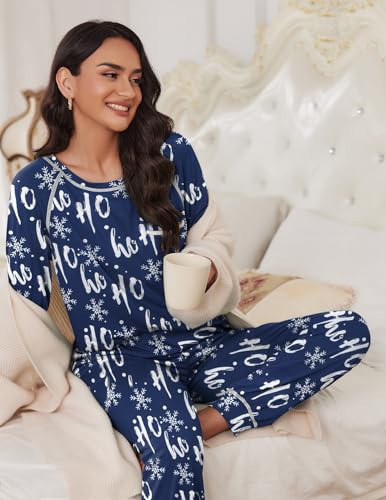 Image of Ekouaer Pajamas Set for Women Soft Comfy Pjs Sets Long Sleeve Sleepwear Loungewear S-XXL