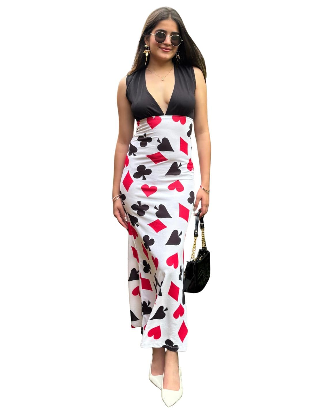 Women's Bodycon Multicolor Cotton Blend Dress Sleeveless Dress for Womens Soft & Breathable & Comfortable Outfits for Office, Casual, Festive & Party (11332)-image-10