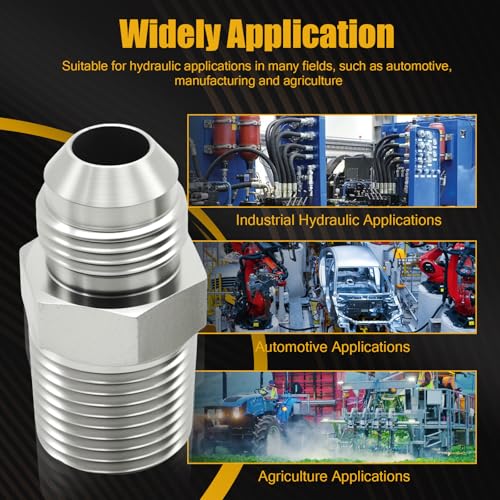 Image of SYOWADA 10 Pack Straight Tube Connectors, 1 /2 inch JIC Male x 1 /2 inch NPT Male Hydraulic Hose Adapter Fitting, Couples Tube Fitting for Industrial Hydraulic Applications (Silver)