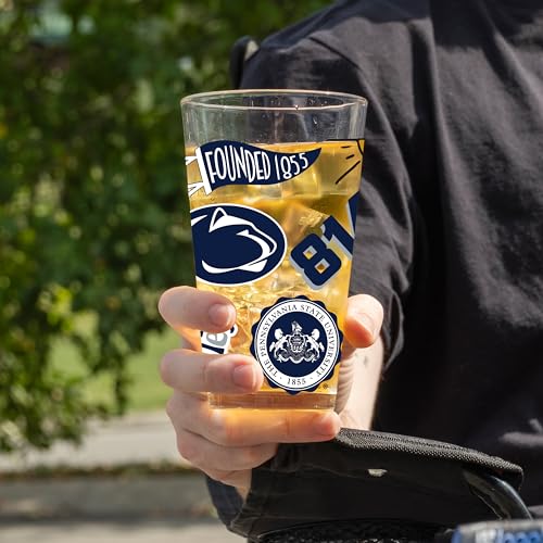 Image of Logo Brands NCAA 16 oz Pint Glass - Durable Glass With Bold Team Color- Chip-Resistant Rim Drinkware For Fans, Tailgates, Home Bars & Everyday Use