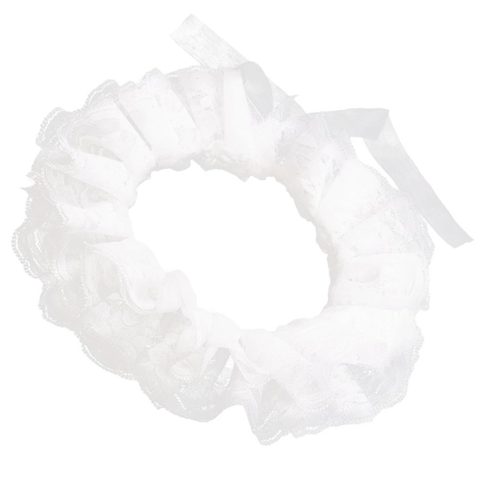 yanwuwa Elizabethan Double Layer Ruffled Lace Faux Collar Victorian Neck Ruff Clown Choker for Halloween Renaissances Costume