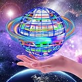 Flying Orb Ball Toys Boomerang Spinner Mini Drone UFO Magic Hover Ball Hand Controlled Flying Fidget Spinner Globe Shape Spinning with 360° Built-in Led Lights for Kids Adults Outdoor Indoor(Blue)