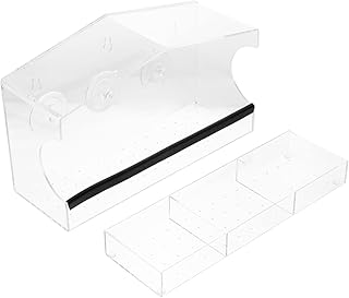 Yardwe Bird Feeder Bird House Window Bird Feeder Hanging Clear Bird Feeder Window Suction Bird Feeder Slide Out Tray Window Bird Food Bird Food Tray Bird Feeder Holder Bird Food Container