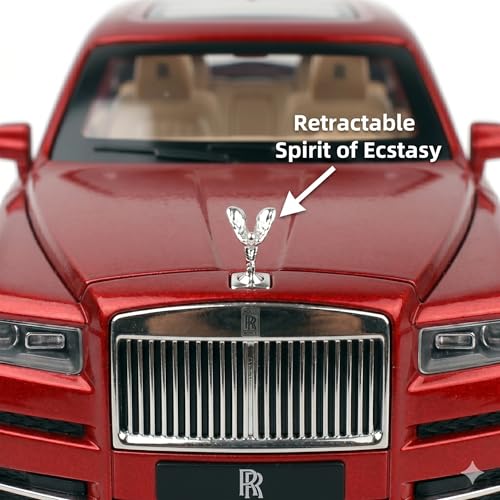 Image of Rolls-Royce Cullinan 1:24 Scale Die-Cast Car Model Red - Smoke Atomiser All Doors Open Sound Light Pull-Back Alloy Metal Luxury SUV Collectible