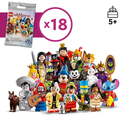 Minifigures Disney 100 Anniversario, 1 di 18 Personaggi Iconici da Collezione, Bustina Misteriosa in Edizione Limitata con Topolino, Stitch, Mulan e altri (1 Pezzo a Caso) 71038 - Lego - Immagine 1