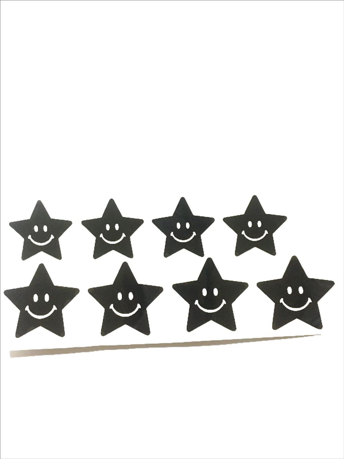 Amazon.co.jp: 星 スマイル 黒 約縦4cm×約横4cm 約縦5cm×約横5cm 8枚組