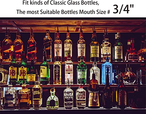 Image of Pafusen 12 Pack Liquor Bottle Pourers, Liquor Pour Spout for Liquor Bottles, Stainless Steel Olive oil Dispenser Spout, Alcohol Pourer Spouts Dust Caps Covers, Sliver