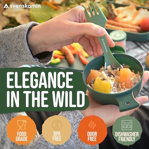 Reusable Camping Spork Set 4-Pack – 3-in-1 Travel Sporks,