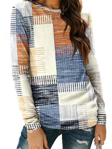 Image of AUTOMET Women's Long Sleeve Crewneck Shirts Casual Basic Tops