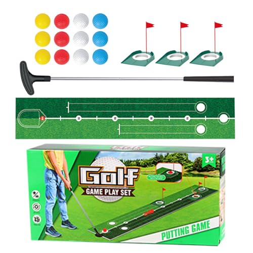 Pista de práctica de golf plegable para interiores, 39 x 7,5 x 18 cm, paquete de perforación de precisión móvil | Yard Recreation Target Lane, desafío familiar de ocio al aire libre, mejora de la