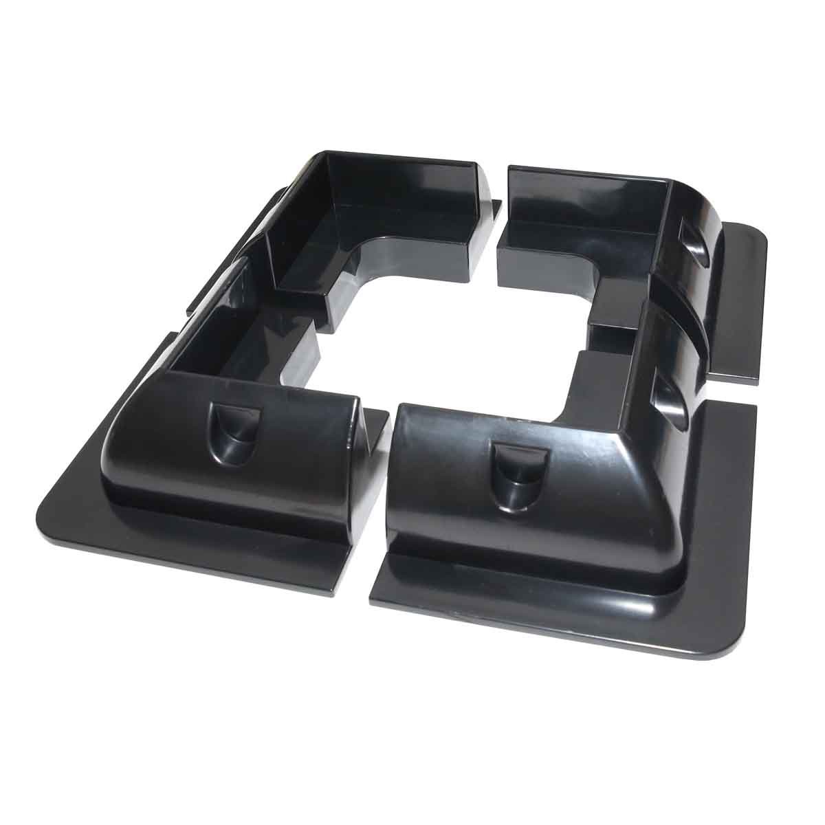 6 pezzi Pannello solare staffa di montaggio nero rettangolo set kit Bond adesivo per roulotte, camper, barche e qualsiasi superficie piana