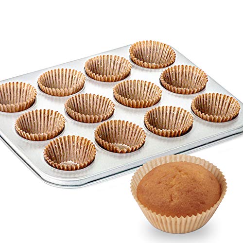 Caperci Standard Natural Cupcake Liners 500 Count, No Smell, Food Grade & Grease-Proof Baking Cups Paper - Image 5