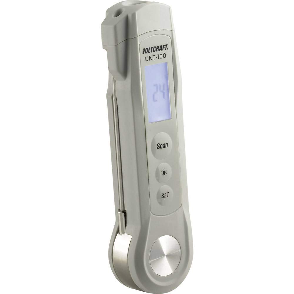 VOLTCRAFT UKT-100 Einstichthermometer Messbereich Temperatur -40 bis 280 °C LED-Taschenlampe, Berührungslose IR-Messung