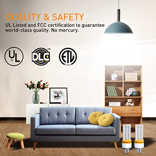 New Sunshine 2 Pack 60W LED Corn Light Bulb 7500 Lumin 600W Replacement E26 Cool Daylight White Color for Indoor Outdoor Building Appliction, 2 Count (Pack of 1) by New Sunshine - Used condition - Image 6