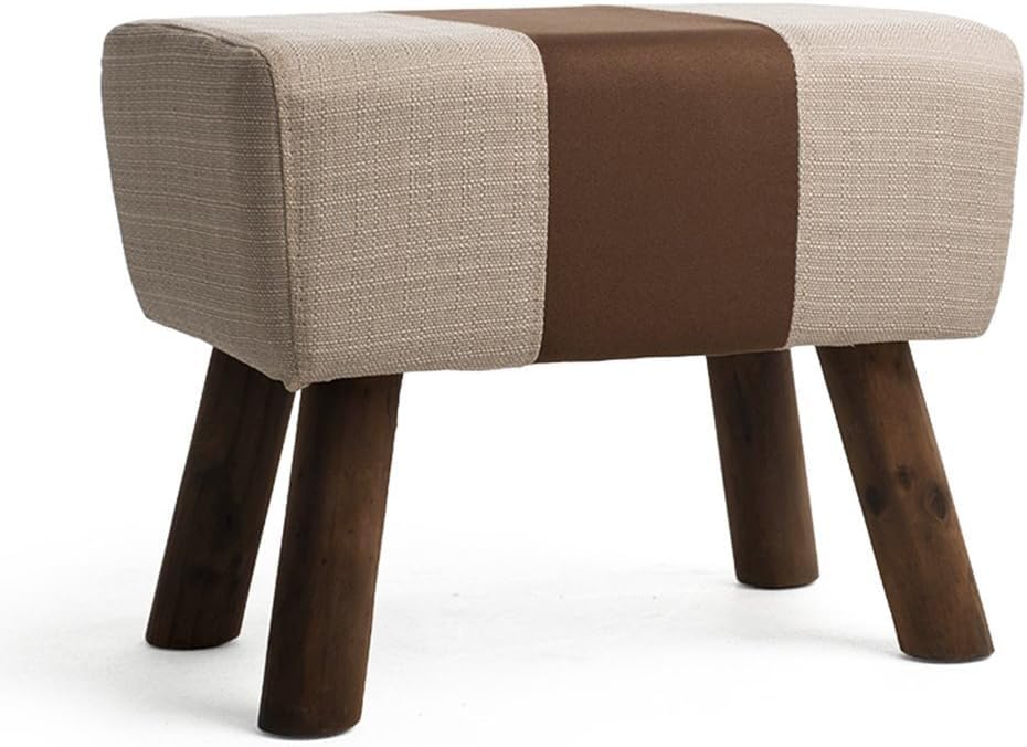 Repose-Pieds Ottoman Bois Massif pour Salon - Tabouret de Loisirs Idéal au Coin du Feu