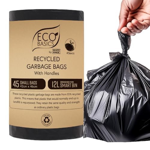 White Magic WM-EB-GB-S Recycled Garbage Bin Bags 12L - 45Bags/Roll