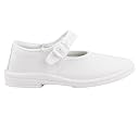Shoegears Girls' School Uniform Shoes – Buckle, Lightweight & Comfortable (White, UK Footwear Size System, Little Kid, Women, Numeric, Medium, 11) gallery image