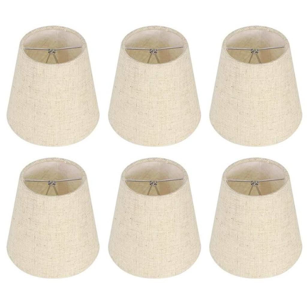 CWCQGH 6Pcs E14 Wall Hanging Lamp Cover Table Lampshade Chandelier Pendant Light Fabric Shade Bedroom