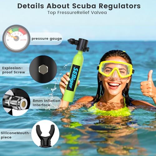 Entrenamiento de buceo seguro usando mini tanque de buceo de 0,5 L recargable 3