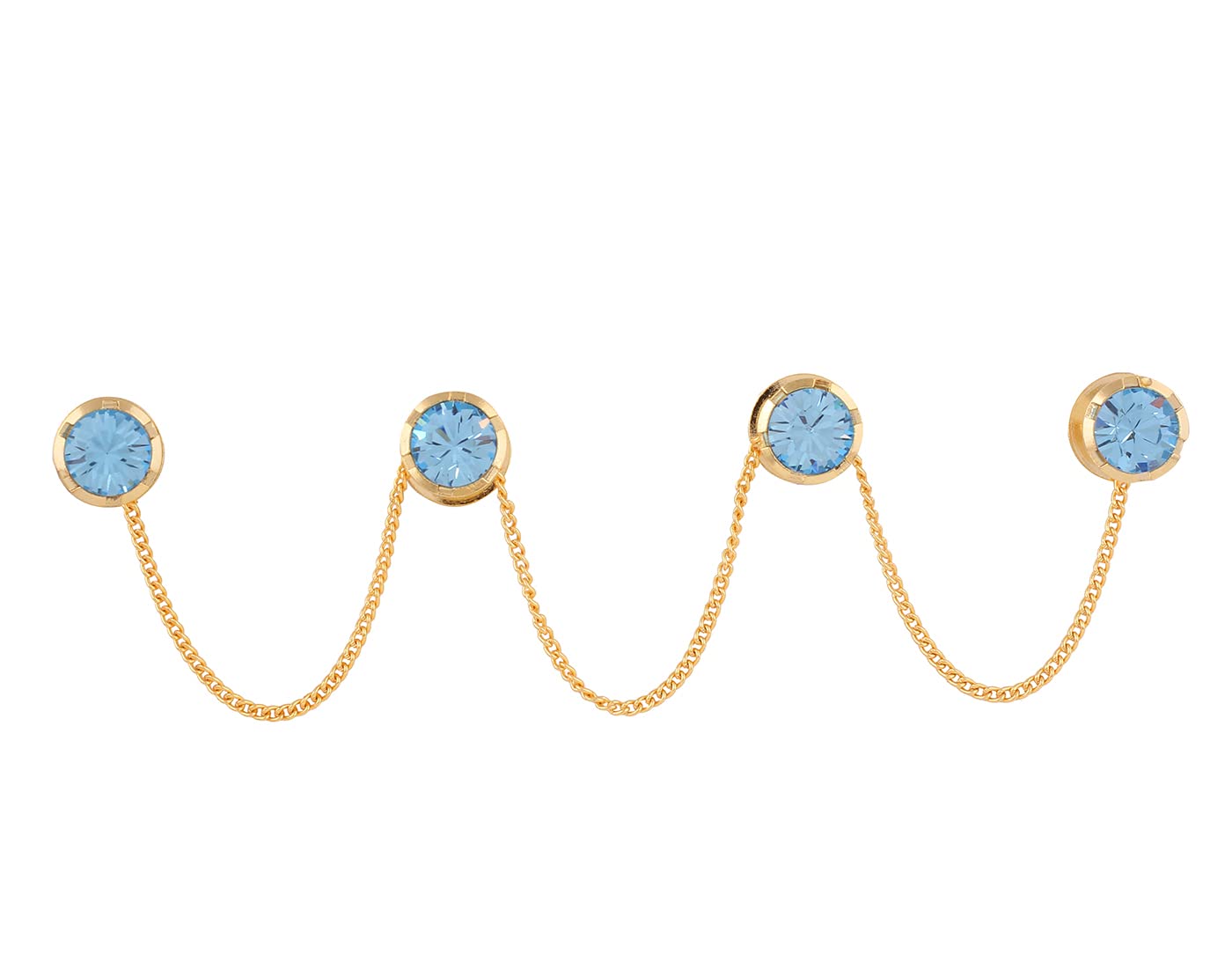 VAMA Original Round Gold Plated Kurta Buttons Studs Cufflinks With Chain for Men & Women (Sky Blue Kurta Buttons) (B0BN2BBK7D) Amazon Price History, Amazon Price Tracker