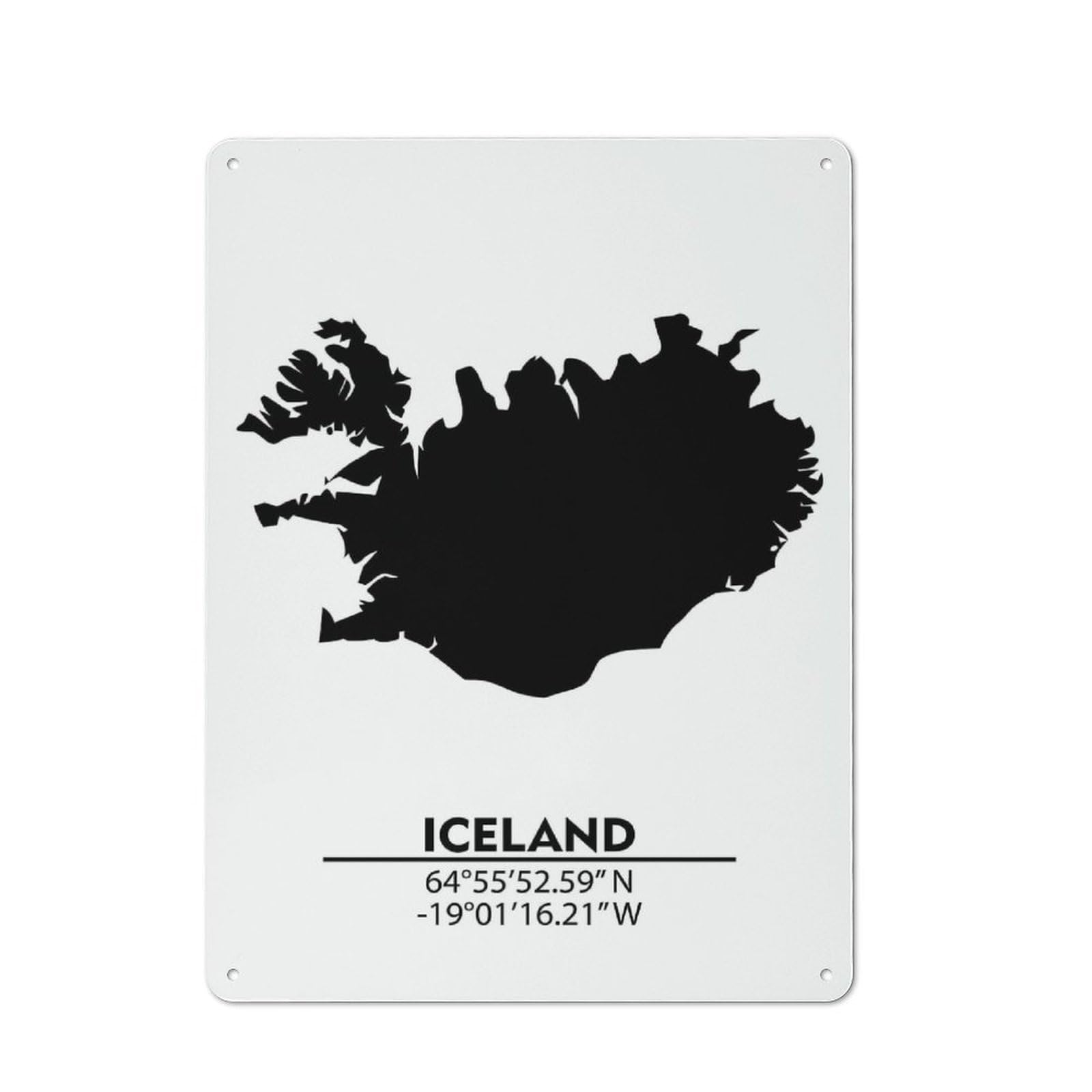 Junmoney Iceland-1 For Hobby Room Or Studio, Iceland Retro Metal Sign 40X30cm, A Decorative Gift For A Newly Furnished Hobby Room And Studio