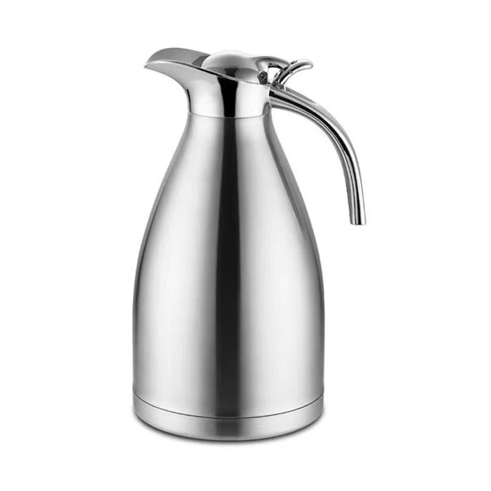 Caraffa Termica,thermos 2 litri,in Acciaio Inox 304 brocca/Thermos a Doppia Parete, isolata sotto Vuoto,per tè o caffè, chiusura a pressione, mantiene le bevande fredde e calde per 24 ore.