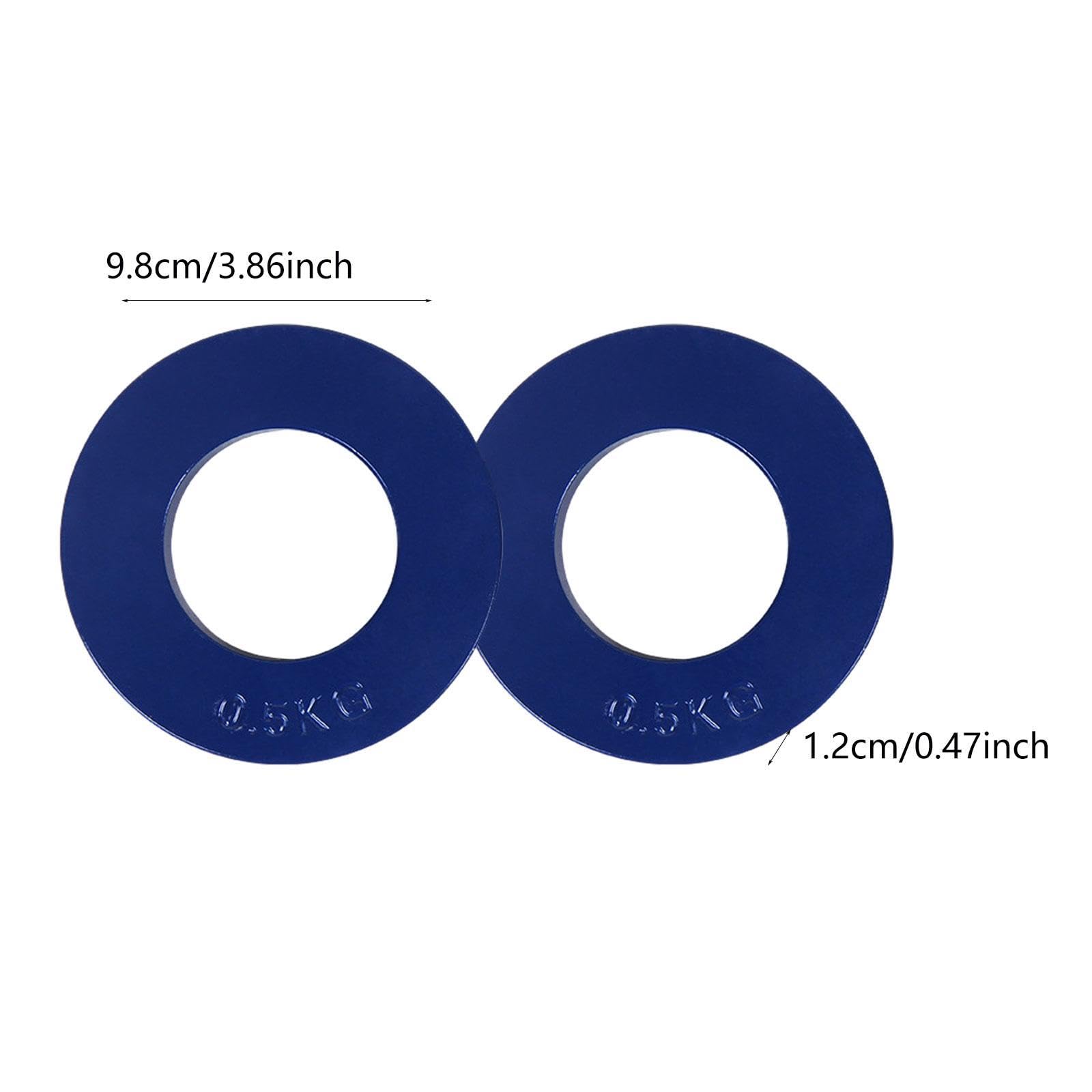 kowaku 2Pcs Micro Weight Plates Extra Weights Drop Resistant Barbell Accessories Additional Plates Change Weight for Cross Training, Blue 0.5kg