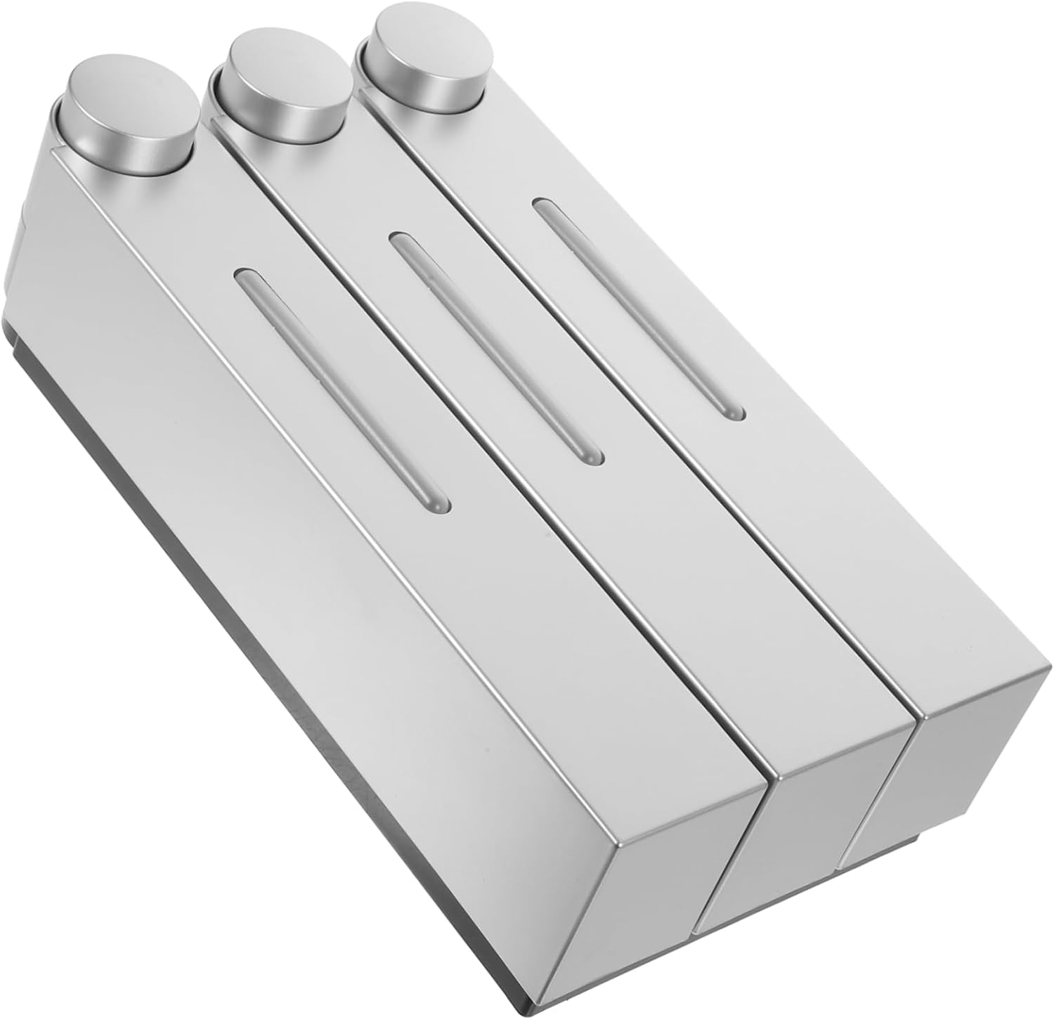 Wall Mounted Soap Dispenser Chamber Shampoo Wash Pump for Shower Design Space-Saving Bathroom Organizer Easy to Use with Stylish Silver Finish