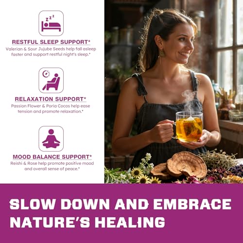 Image of VailHerbTea Sleep Support Valerian Root Tea Bags - 30 Count, Handcraft Herbal Tea for Relaxation & Mood Support, Natural Formula w /Passion Flower Extract - Caffeine-Free, Mild Taste Tea.