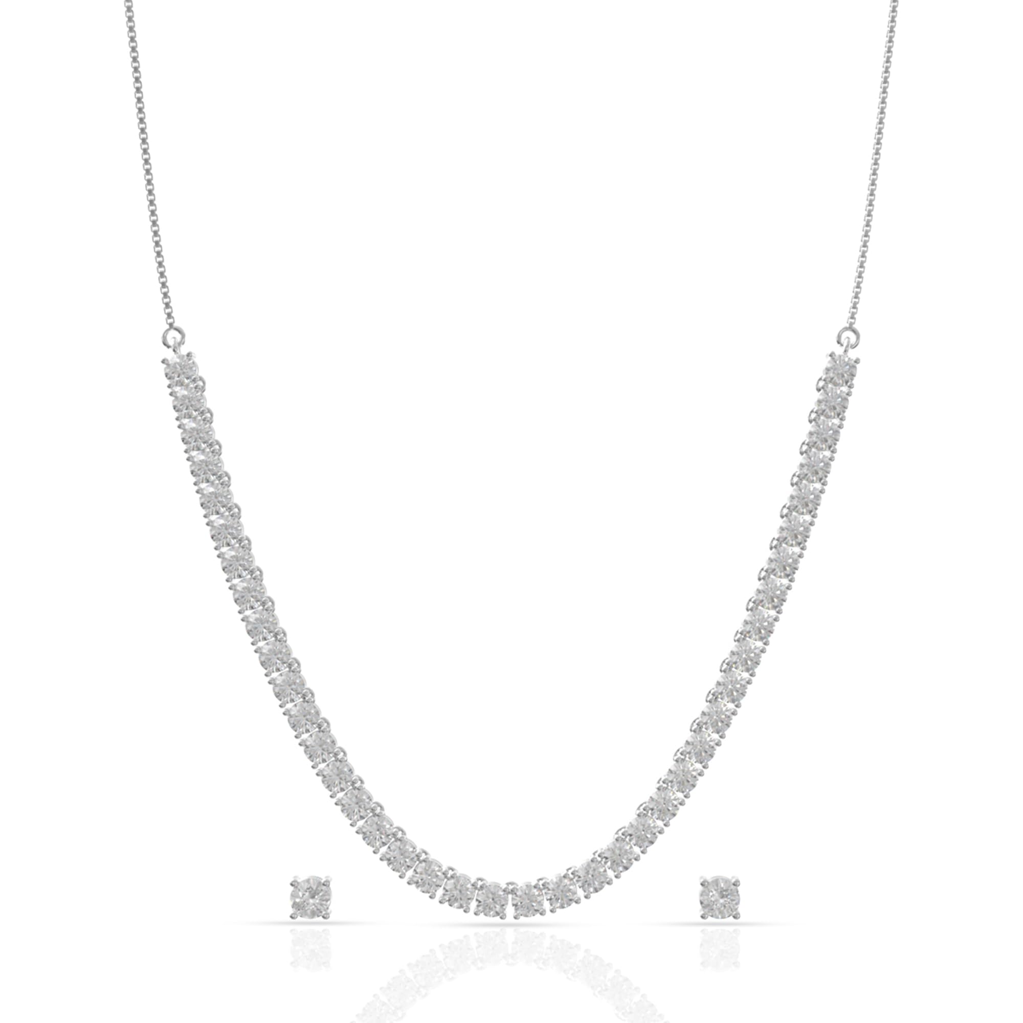 ANAYRA 925 Sterling Silver Necklace Set for Women | Hallmark Certified Silver | Silver Fashion Jewellery for Women | Great for Gifting