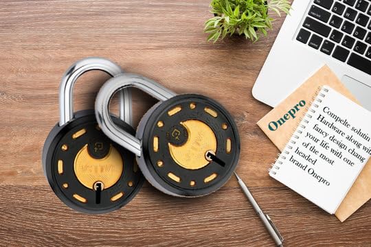 Image of Azco Round Locks Multiple Keys Padlocks 52mm 65mm Steel Levers Double Locking, Strong Hardened Shackle Lock and Key for Home Door Shutter Shop Office Main Gate (3 Keys 50mm Black Pack 1)