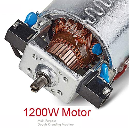 L&B-MR Küchenmaschine 1200W Mit 5L Edelstahl-Rühlschüssel, Rührbesen, Knethaken, Schlagbesen Und Spritzschutz, 5 Stufige… – Bild 5