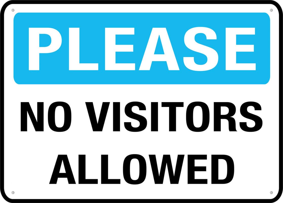 No Visitors Allowed Aluminum Metal Sign 12"x8" Premium Aluminum Sun-Proof Rust-Free For Home/Yard Use