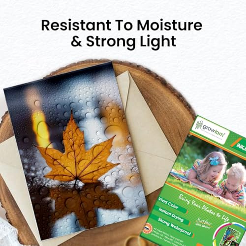 Image of Growlam Ultra Glossy Photo Paper 275 GSM 4R Size Photo Paper- Water Proof, Instant Drying, 100 Sheets, Resin Coated, Compatible with Inkjet Printer (Pack of 1)