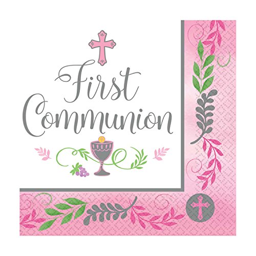Serviette communion rose 33cm par 36 pièces pour décoration de table