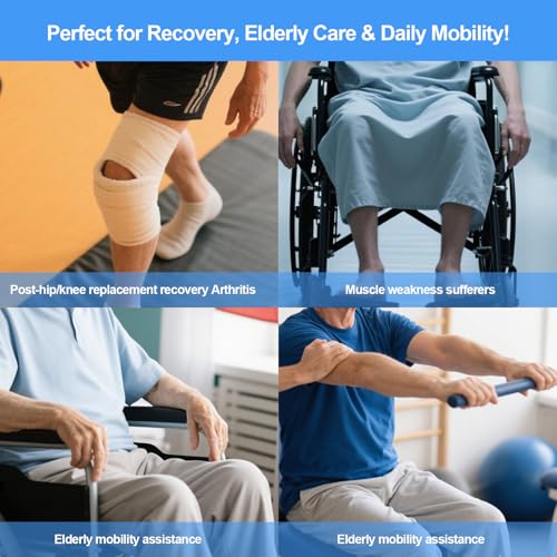 4734 leg lifter-multi-loop leg lifting assistance strap for leg injury hip surgery recovery elderlynon-slip wide webbing with aluminum stay getting legs in and out of bed or car blue