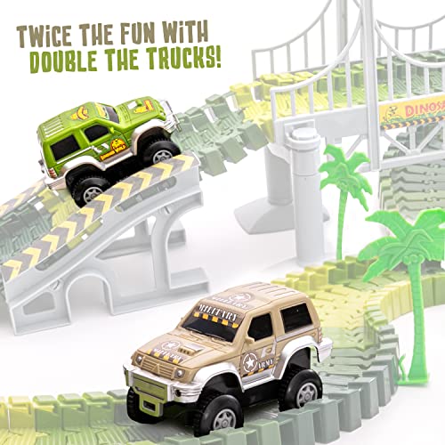 Jitterygit Replacement Cars For Tracks - Extra Race Car Accessories For Dinosaur Race Track & Train Toy Gift - Compatible With Most Tracks For Kids Boys And Girls (2 Jeeps Pack) #TOP3