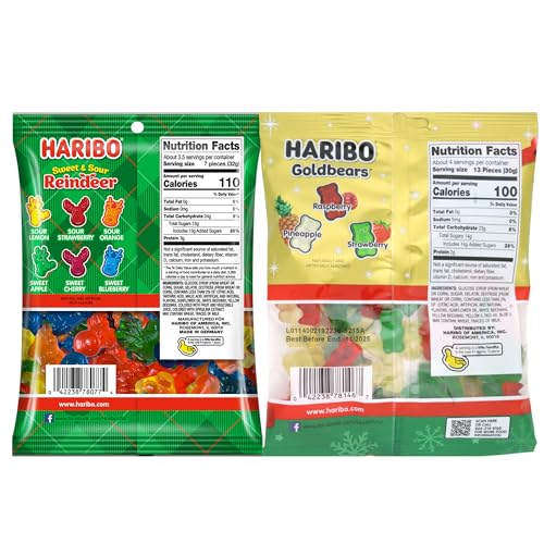 Dulces Navidad Haribo Gummy Bears y Caramelos Agridulces 4 oz x2 miniatura 2