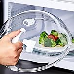 Microwave Splatter Cover, 9.2 Inch (23cm) Transparent Plate Lid with Steam Vents & Handle - Oil Proof, BPA-Free Food Cover for Microwaves, Anti-Splash Kitchen Splatter Guard