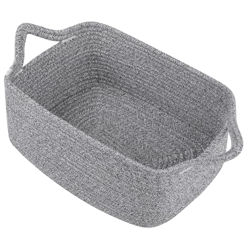 Image of OIAHOMY Woven Basket, Gift Basket Empty with Gift Bags and Ribbons, Rope Baskets for Baby Showers, Storage Baskets with Handles for Nursery, Pet Toy Organizer - Grey